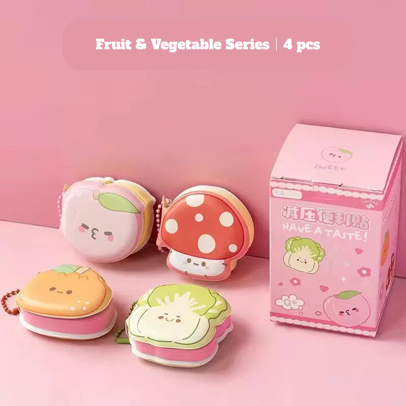 Pop-Up Cartoon Memo Pad – Portable Sticky Notebook Fruit&Vege