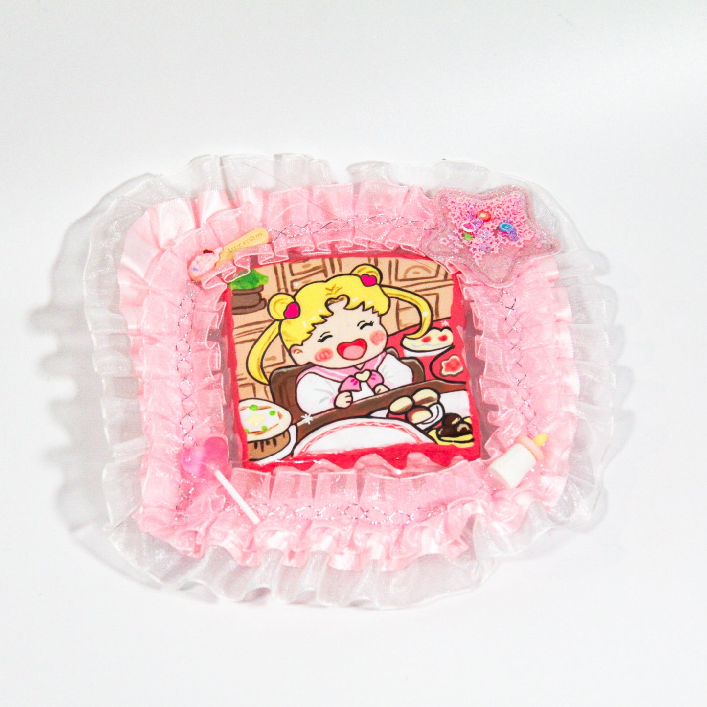 D13 Sailor Moon Dessert Time Plush Charm – Pink Lace Sweet TreatT Taba Squishy