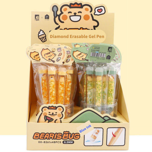Cute Bear Erasable Gel Pens – 4 Pack
