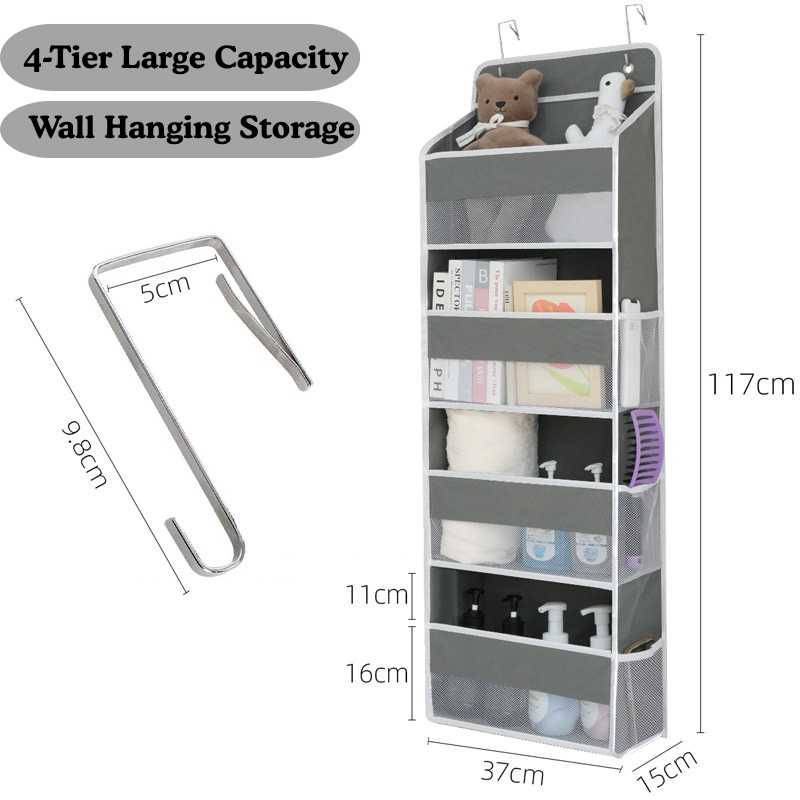 4-Tier Hanging Multi-Pocket Organizer – Wall & Closet Use