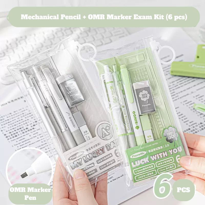 Mechanical Pencil + OMR Marker Exam Kit (6pcs)