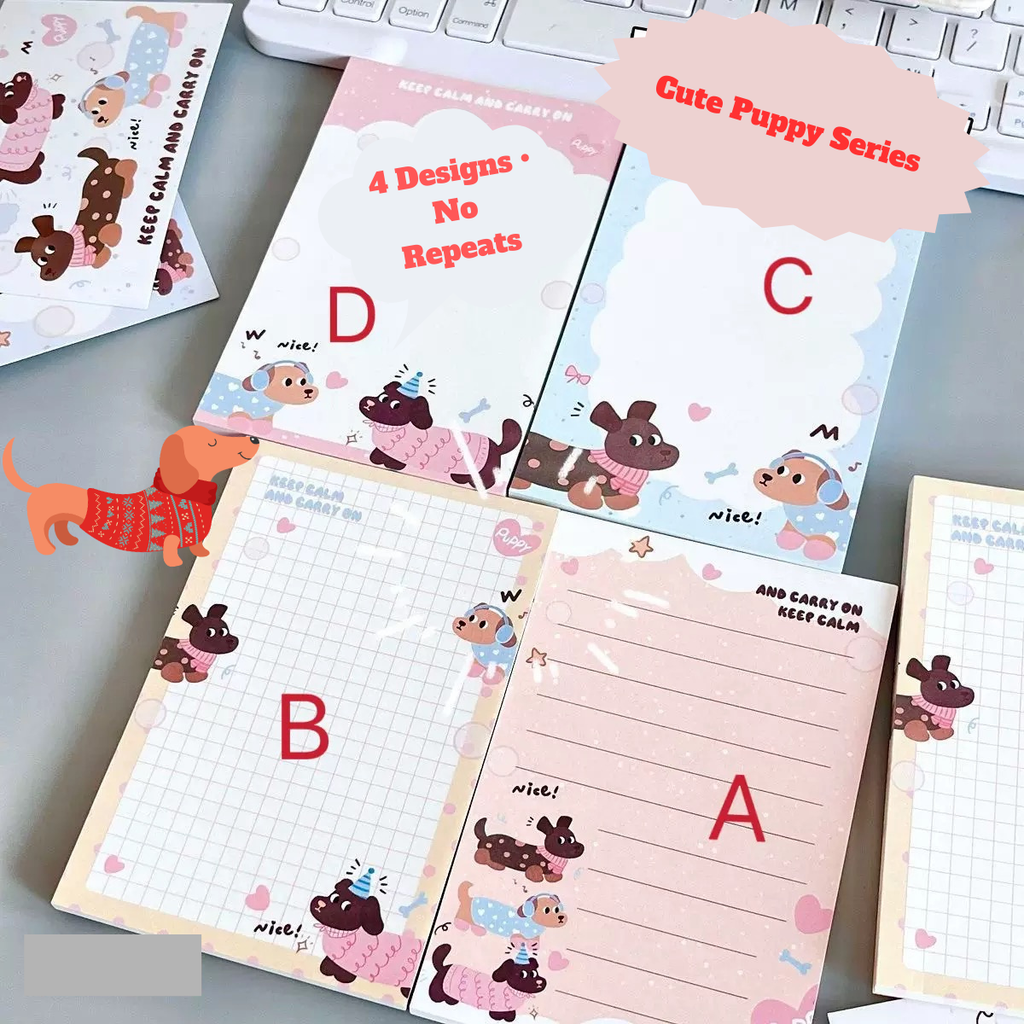 Cute Sausage Dog A7 Memo Pad Set – INS Style Mini Notebooks