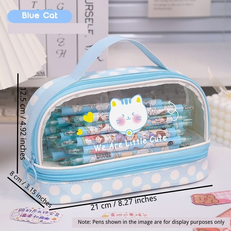 Cartoon Large-Capacity Pencil Pouch – Two-Layer Storage Organizer