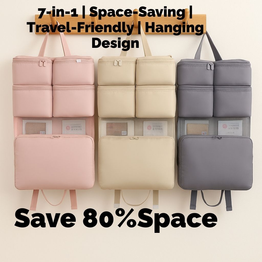 7-in-1 Hanging Travel Organizer – Lightweight Storage Bag