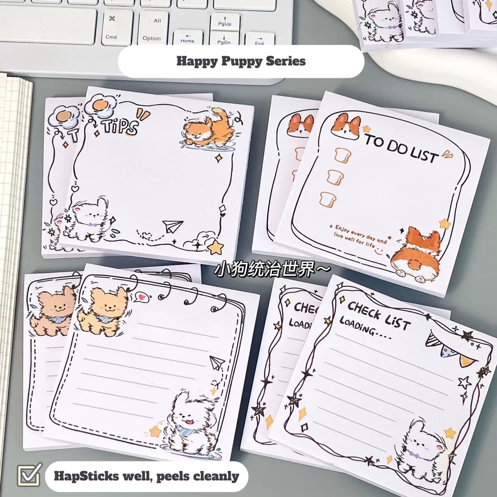 Cute Puppy Memo Pad Set – 50 Sheets Each