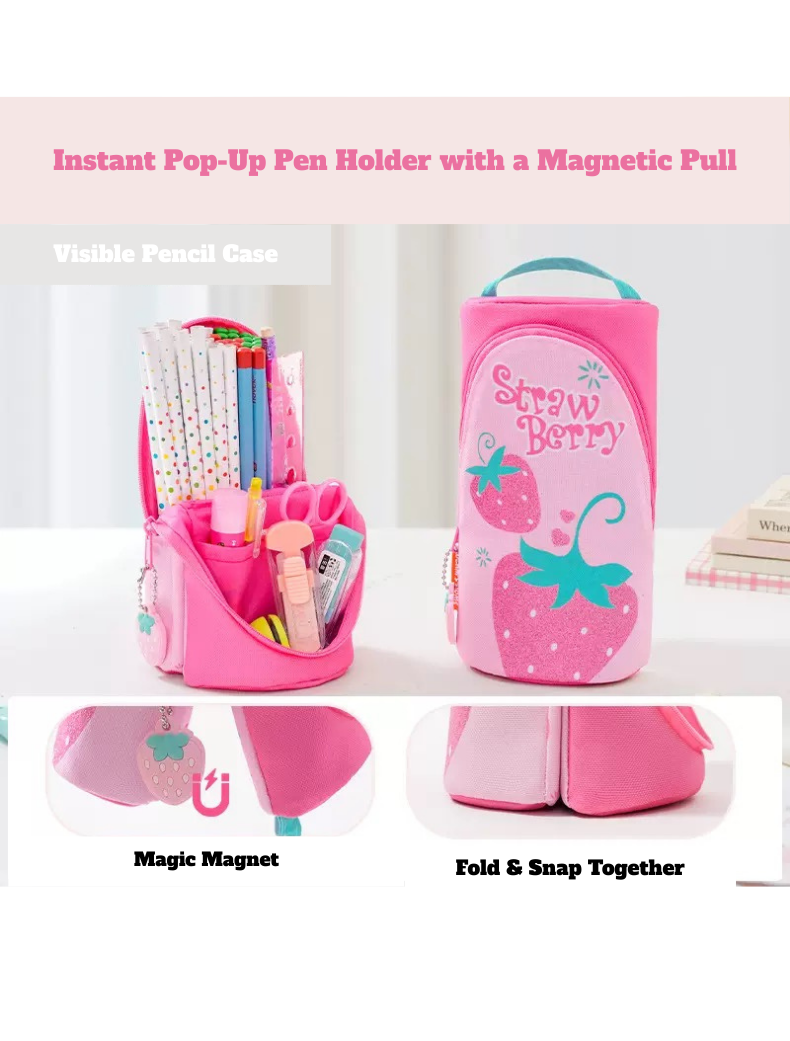 Creative Standing Pencil Case – Space-Saving Oxford Stationery Organizer