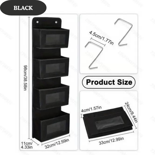 4-Tier Hanging Multi-Pocket Organizer – Wall & Closet Use