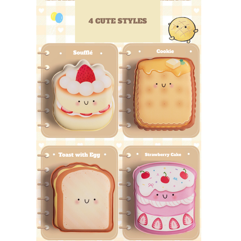Soft Squishy Notebook Set – Cute Stress Relief Memo Notebooks