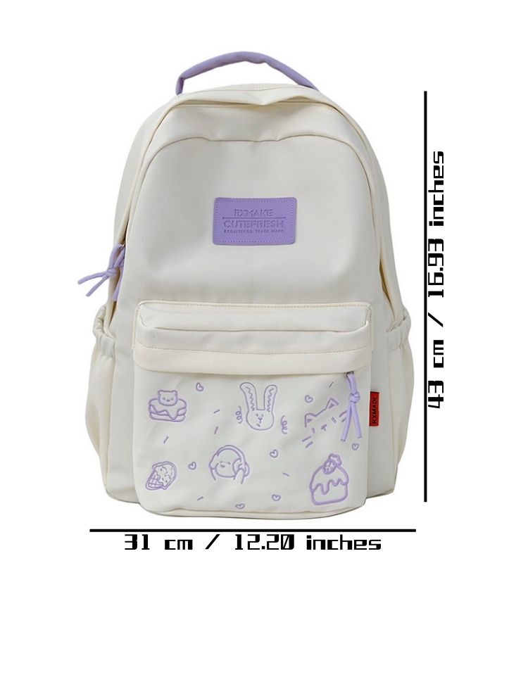 Kawaii Pastel Color Backpack – Lightweight 20-25L Macaron Style Girls’ Travel & Casual Bookbag