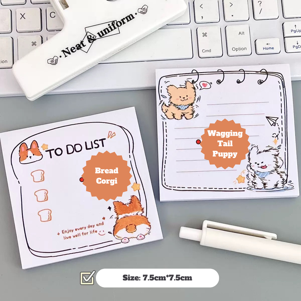Cute Puppy Memo Pad Set – 50 Sheets Each
