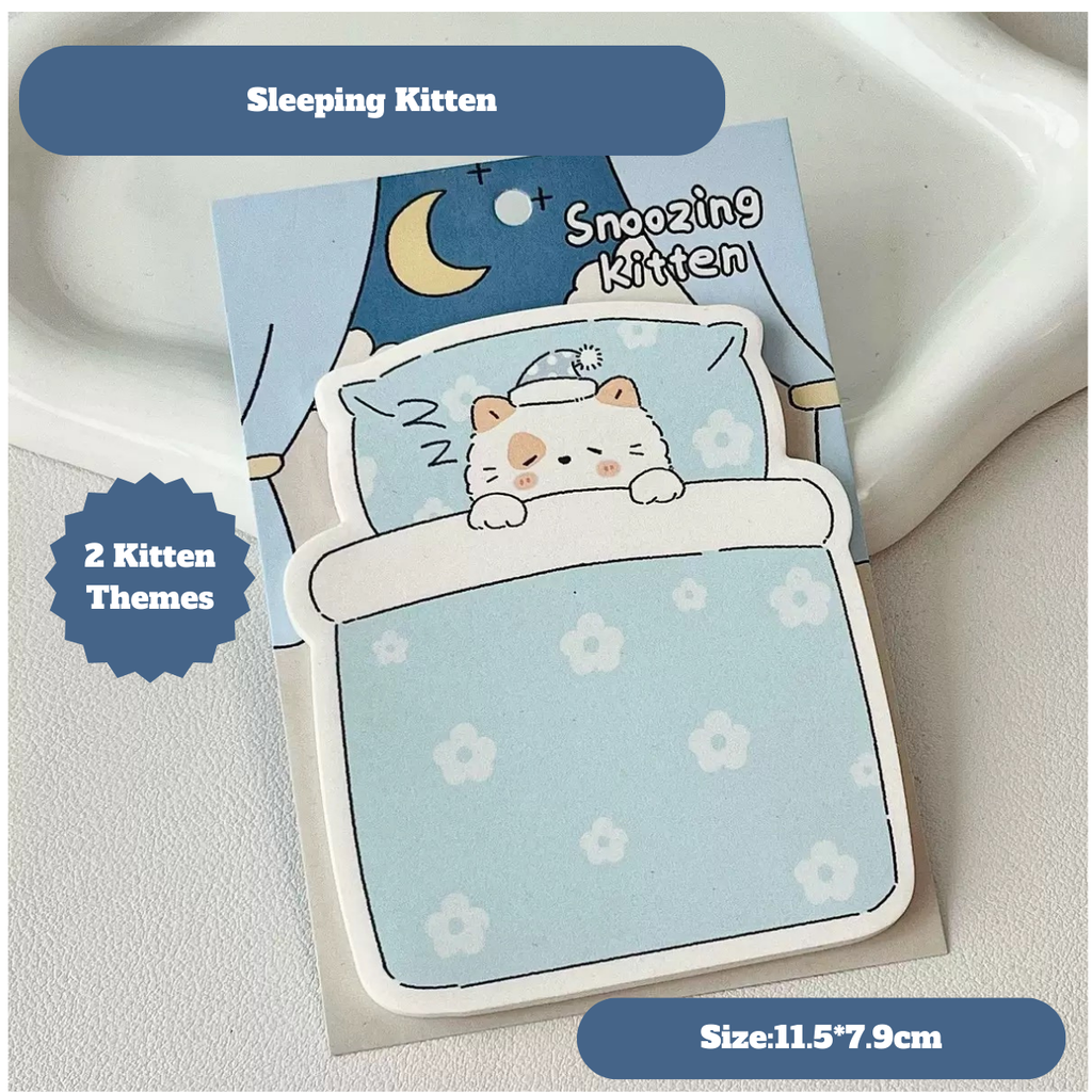 Cloud Kitten Shaped Sticky Notes – Cute Memo Pads