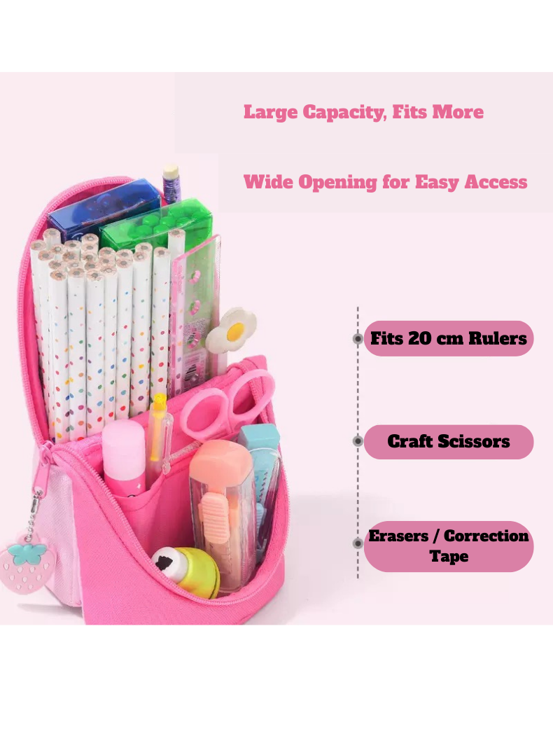 Creative Standing Pencil Case – Space-Saving Oxford Stationery Organizer