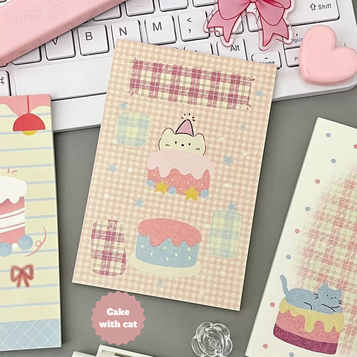 A7 Cake Cat Memo Pad – 4-Design Set