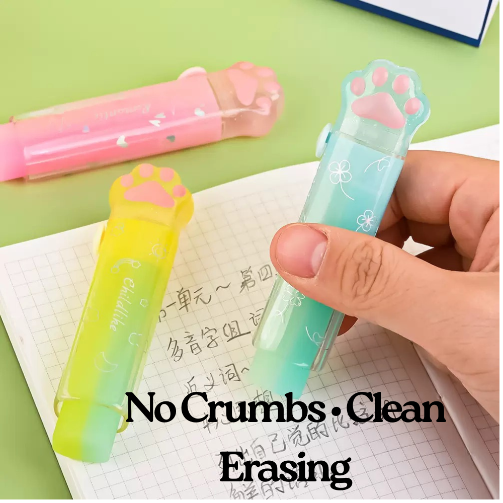 Cartoon Cat Paw Slide Eraser – Art & Drawing Eraser