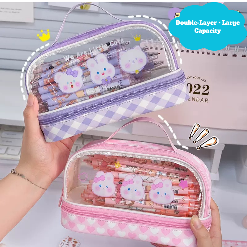 Cartoon Large-Capacity Pencil Pouch – Two-Layer Storage Organizer