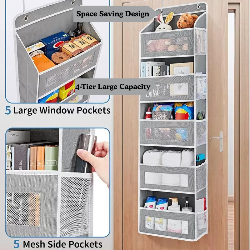 4-Tier Hanging Multi-Pocket Organizer – Wall & Closet Use
