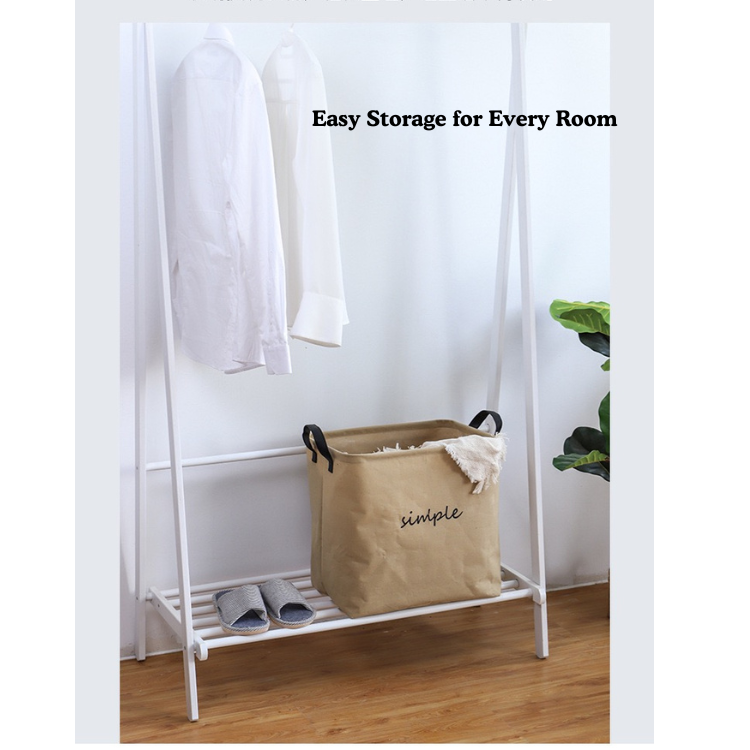 3pcs Cotton Linen Storage Basket Set – Foldable Waterproof Organizer Bins