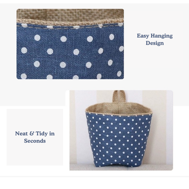 Mini Jute Hanging Storage Basket – Desktop & Wall Organizer