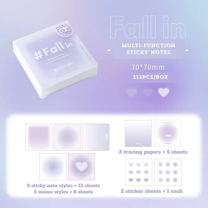 Portable Frosted Sticky Note Set – Fall in Color Collection