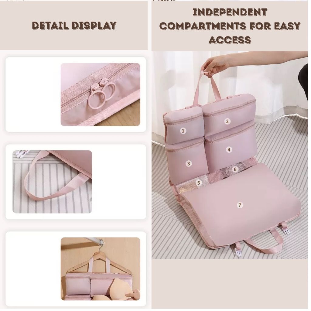 7-in-1 Hanging Travel Organizer – Lightweight Storage Bag