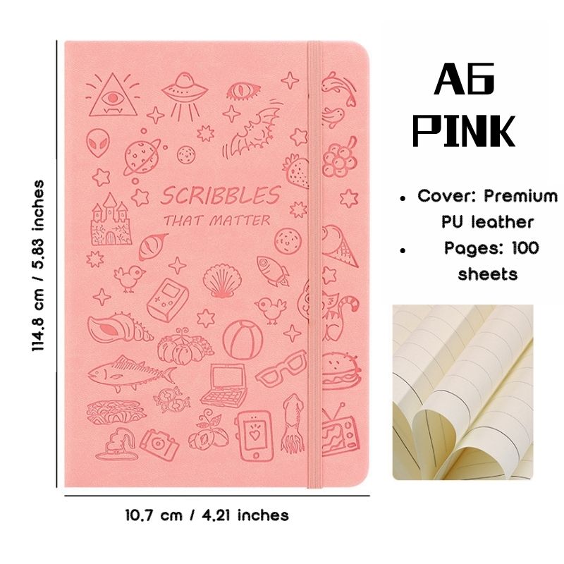 Kawaii A5 Notebook Set (3 Pack) – Cute Cartoon Hardcover Journals with Elastic Band, Ideal for School, Work & Bullet Journaling