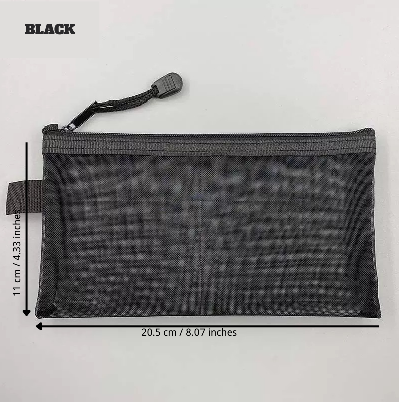 Mesh Zipper Pouch – See-Through Storage Organizer