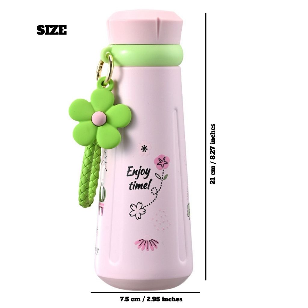 Dopamine Color Insulated Bottle – 316 Stainless Steel Portable Thermos with Strap, 430ml, Cute Gift Ideas & Outdoor Use