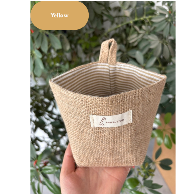 Mini Jute Hanging Storage Basket – Desktop & Wall Organizer