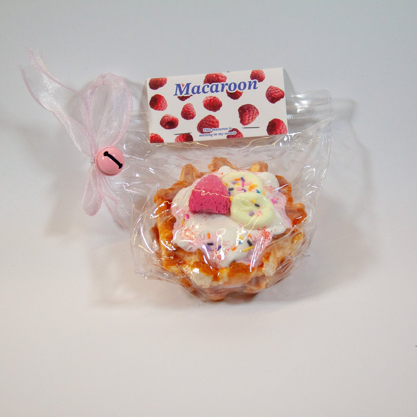 F17 Raspberry Ice Cream Waffle Taba Squishy