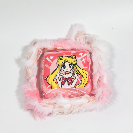 D16 Magical Pink Fluff Girl Taba Squishy