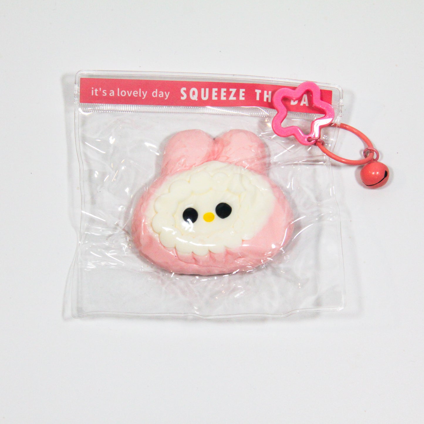 C08 Pink Bunny Hood Sheep Taba Squishy